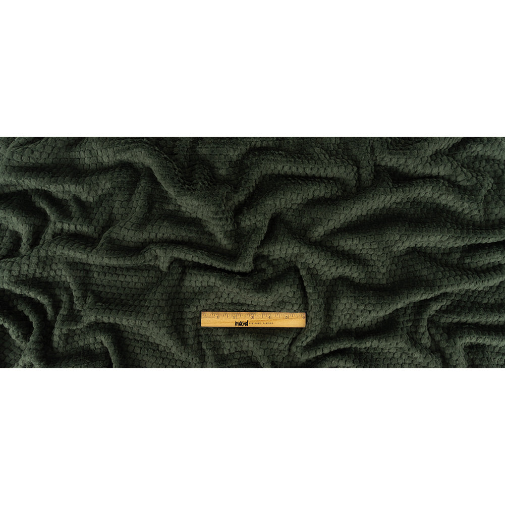 Darkest Spruce Plush Polyester Bubble Fleece Full