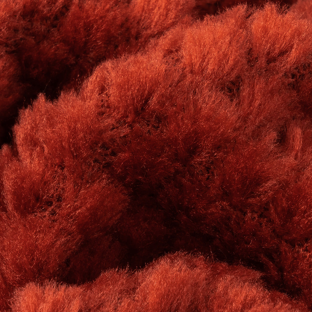 Sun Dried Tomato Plush Polyester Bubble Fleece Detail