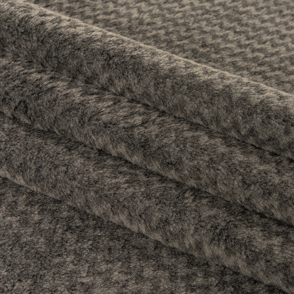 Peat Zig Zags Polyester Fleece Folded