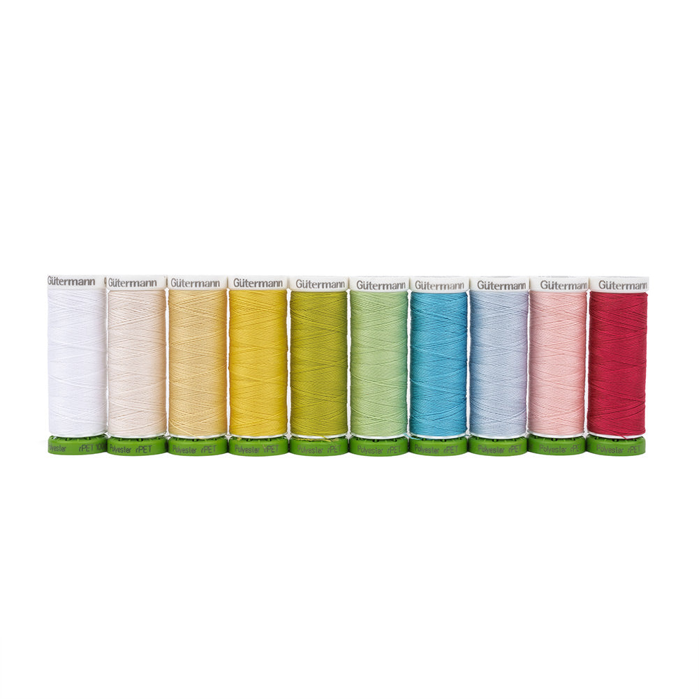 Gutermann Recycled Polyester Thread Set 10ct - Pastel Shades Folded