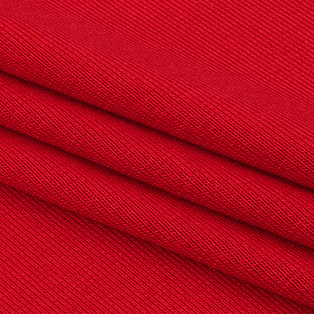 Red Stretch Rayon and Spandex Jersey Folded