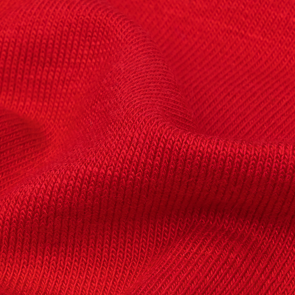 Red Stretch Rayon and Spandex Jersey Detail