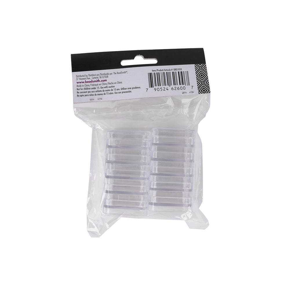 10 Square Stacker Jars with 2 Lids - 1.25" x 2.3" Full