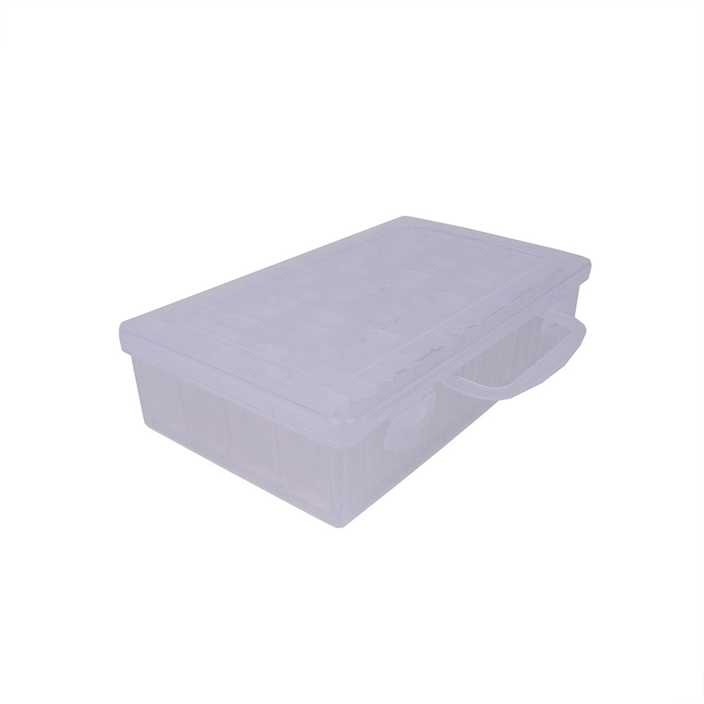 Plastic Organizer with 64 2" Flip Boxes and Labels - 8.5" x 5" Detail