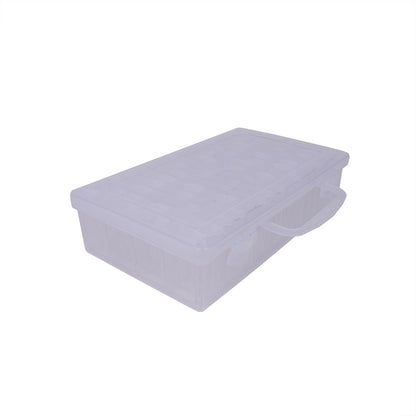 Plastic Organizer with 64 2" Flip Boxes and Labels - 8.5" x 5" Detail