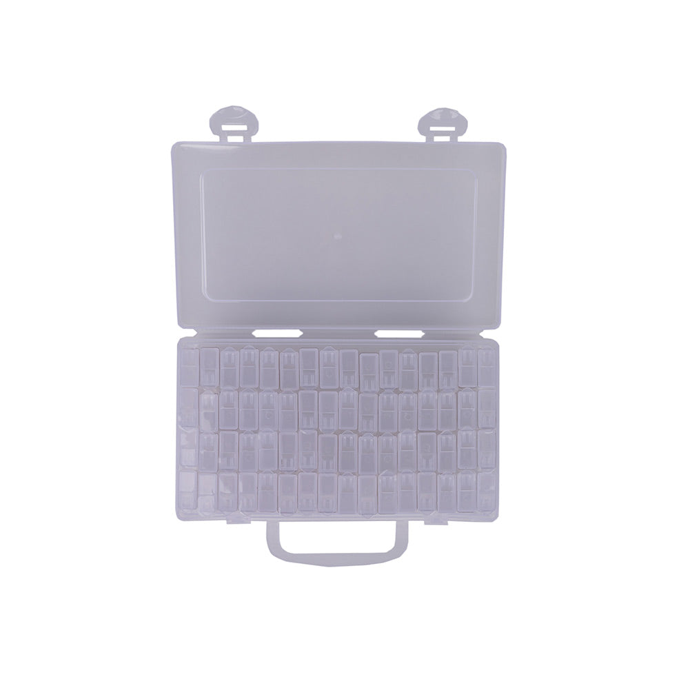 Plastic Organizer with 64 2" Flip Boxes and Labels - 8.5" x 5" Drape