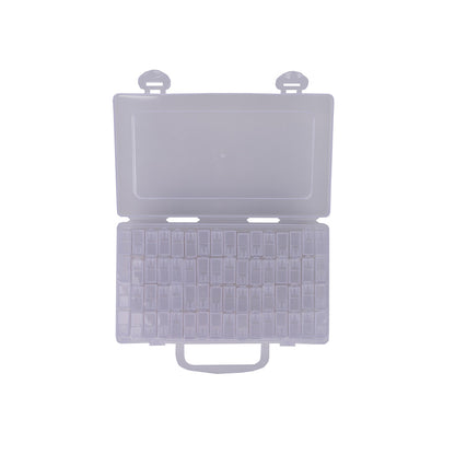 Plastic Organizer with 64 2" Flip Boxes and Labels - 8.5" x 5" Drape