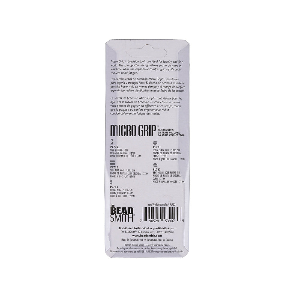 Micro Grip Ergonomic Slim Flatnose Pliers - 5" Full