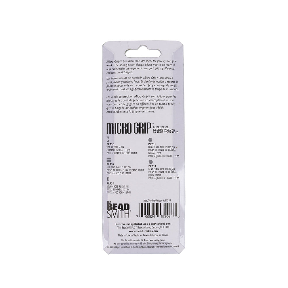 Micro Grip Ergonomic Bent Nose Pliers - 5" Full