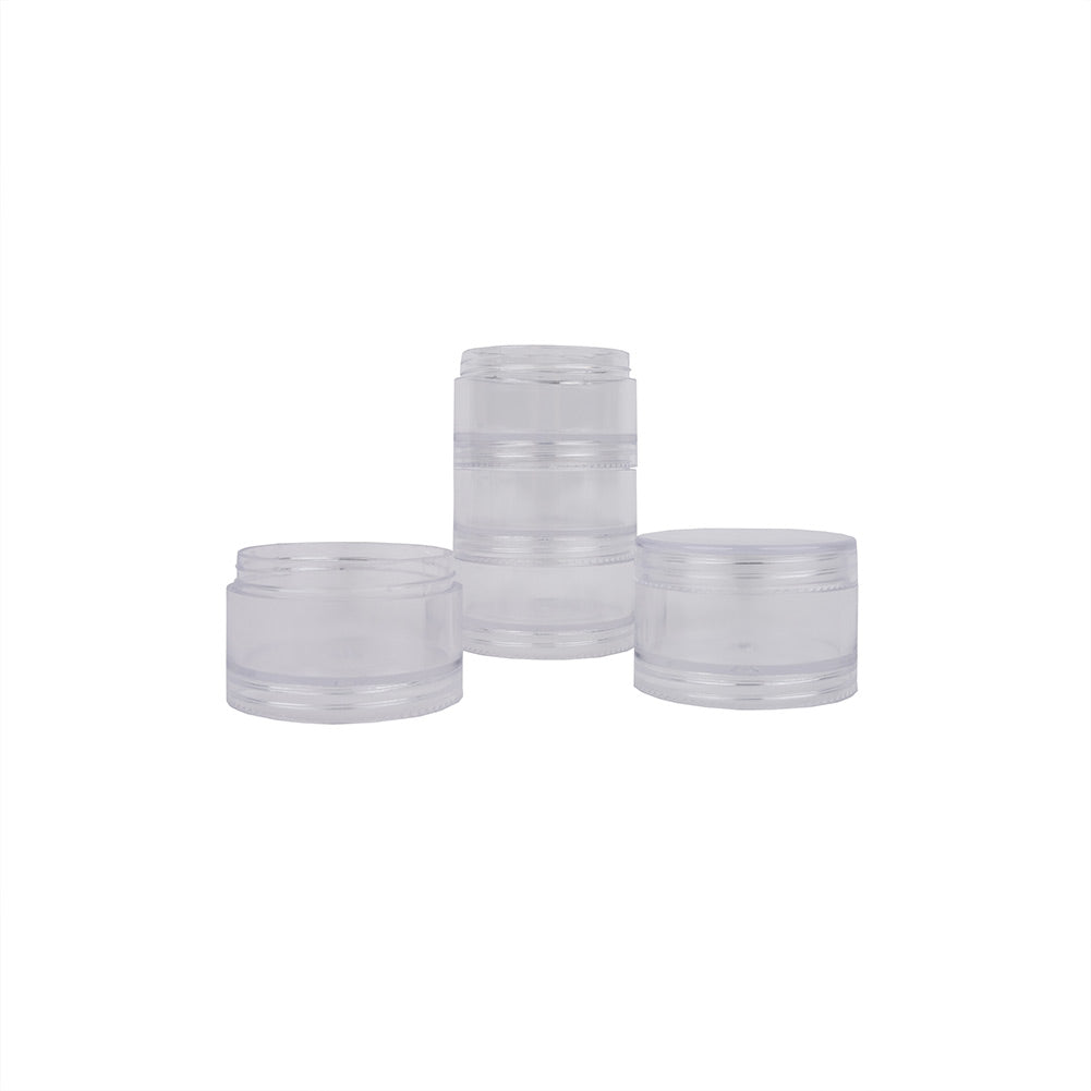5 Stacking 2" Diameter Jars With 1 Lid - 5.25" x 0.625" Folded