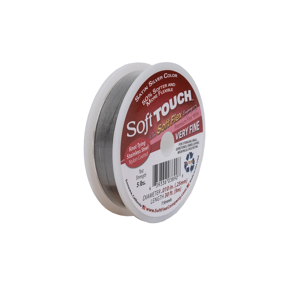 Soft Touch Satin Silver .010 Stainless Steel Wire - 30 FT Folded