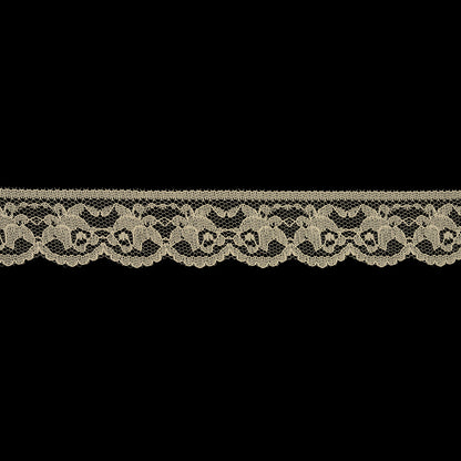 Tofu Rose Buds Scalloped Lace Trim - 1.375"