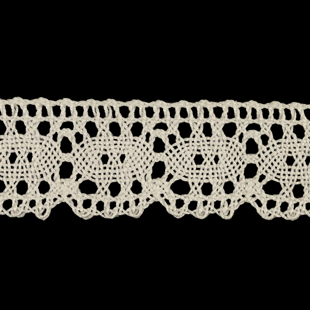 White Abstract Cluny Lace Trim - 1.25" Detail
