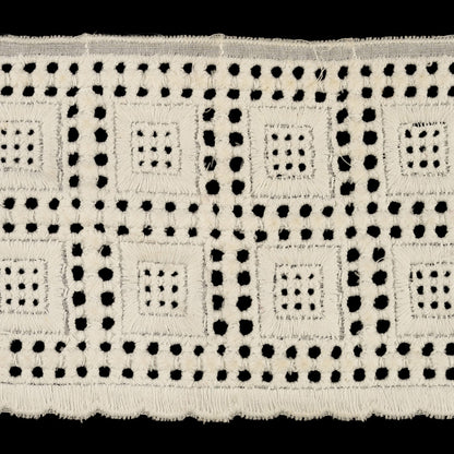 White Windows Venise Lace Trim with Scalloped Edge - 3" Detail