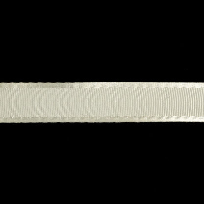 Off White Satin-Edged Grosgrain Ribbon - 0.625" Detail
