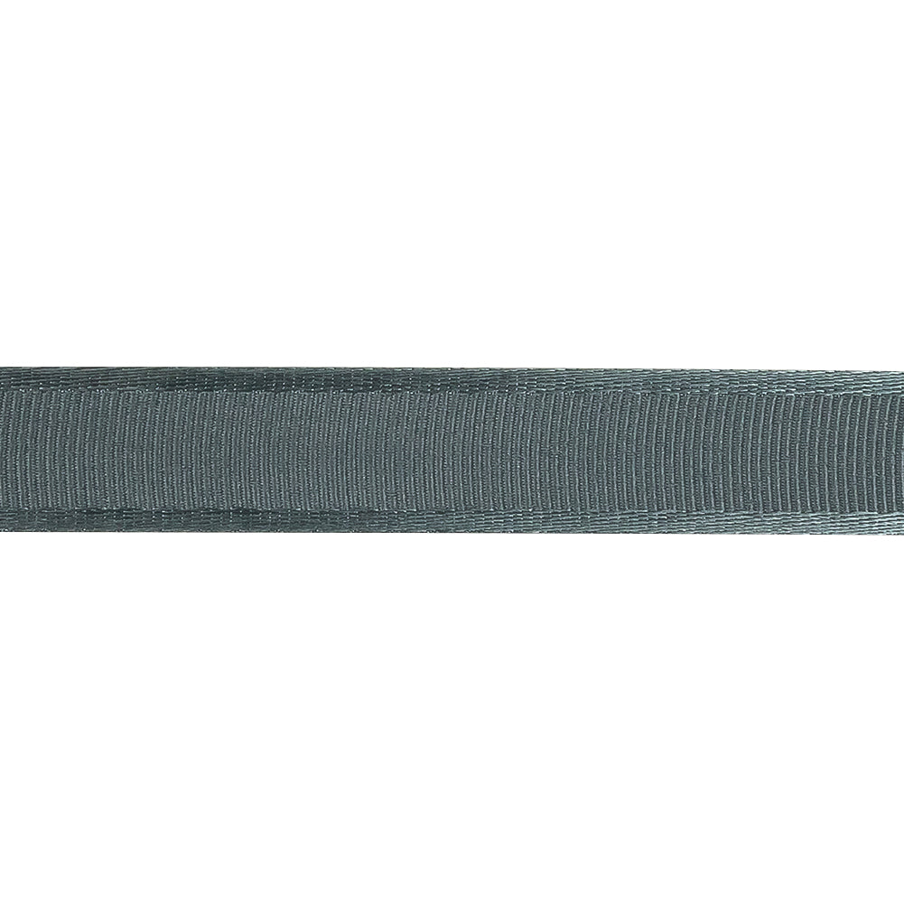Gunmetal Satin-Edged Grosgrain Ribbon - 0.625" Detail