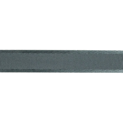 Gunmetal Satin-Edged Grosgrain Ribbon - 0.625" Detail