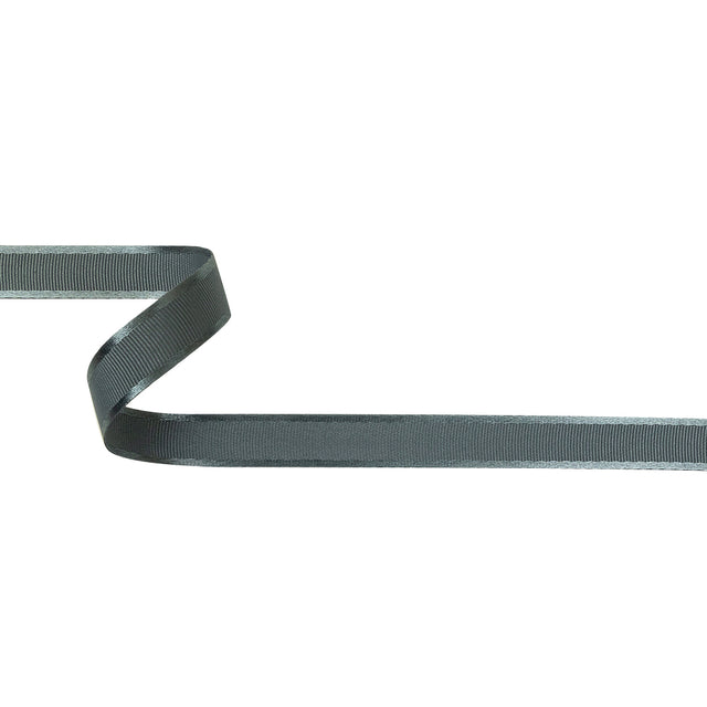 Gunmetal Satin-Edged Grosgrain Ribbon - 0.625"