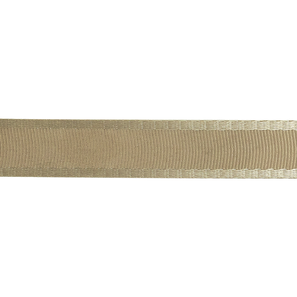 Beige Satin-Edged Grosgrain Ribbon - 0.625" Detail