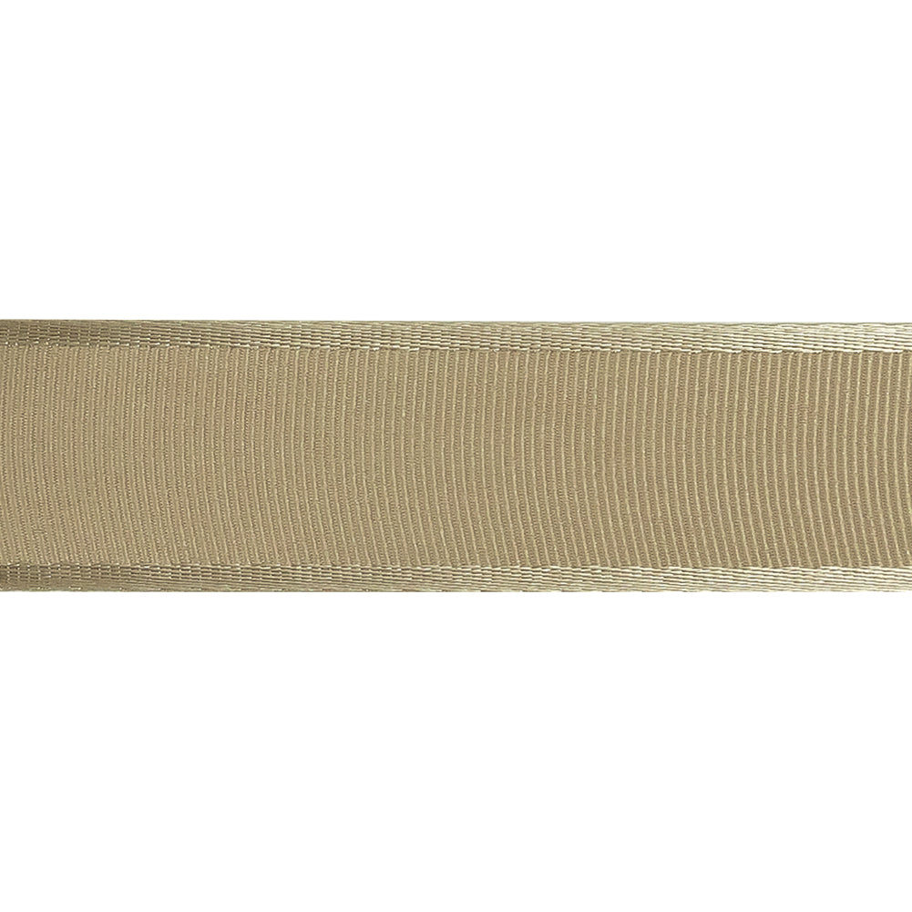 Beige Satin-Edged Grosgrain Ribbon - 1" Detail