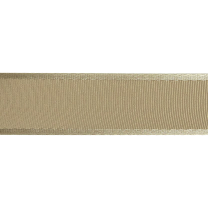 Beige Satin-Edged Grosgrain Ribbon - 1" Detail