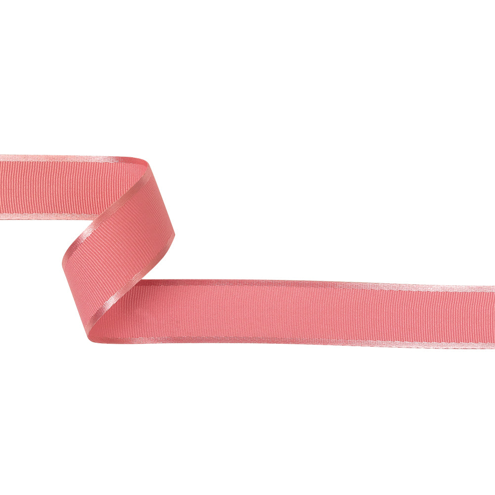 Bubblegum Satin-Edged Grosgrain Ribbon - 1"