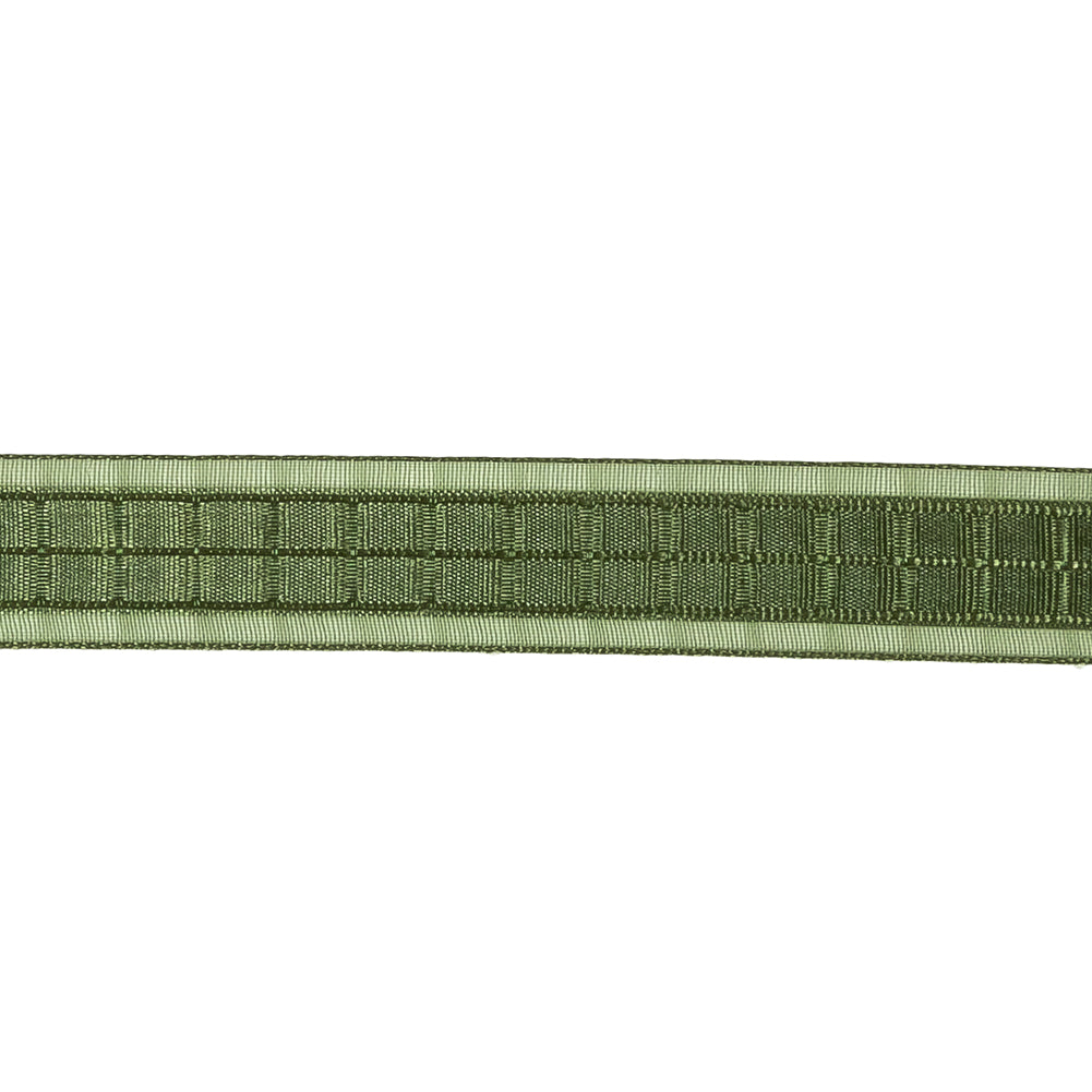 Cypress Windowpane Checks and Sheer Borders Woven Ribbon - 0.625" Detail