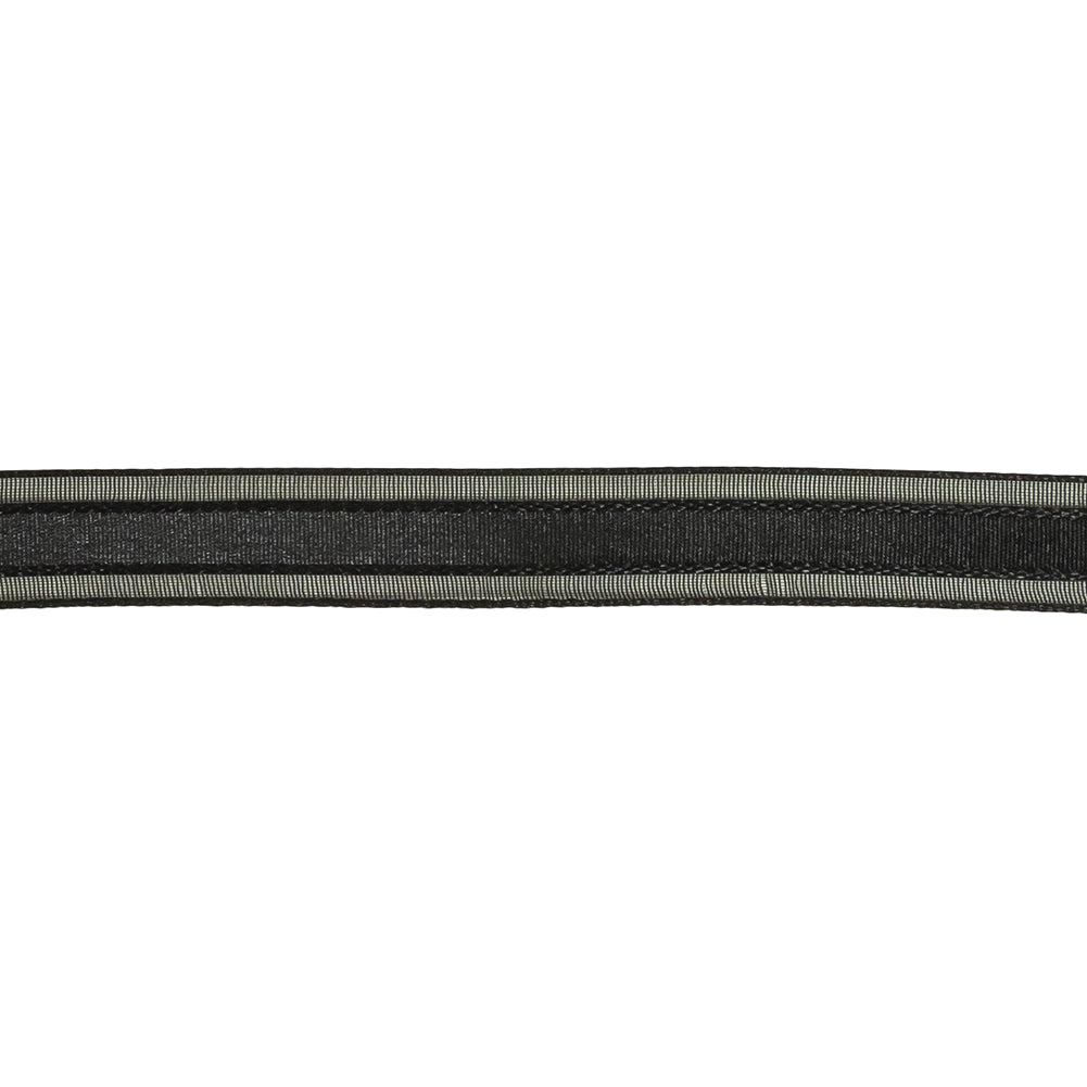 Black Woven Ribbon with Sheer Organza Borders - 0.5" Detail