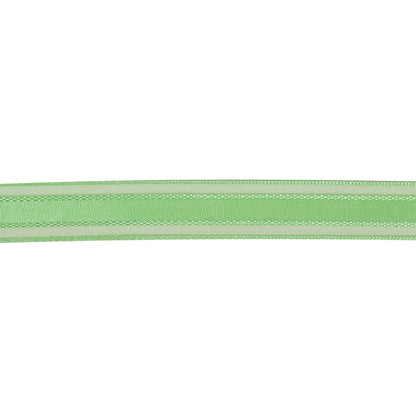 Patina Green Woven Ribbon with Sheer Organza Borders - 0.5" Detail