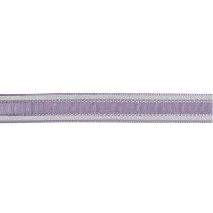 Lilac Woven Ribbon with Sheer Organza Borders - 0.5" Detail