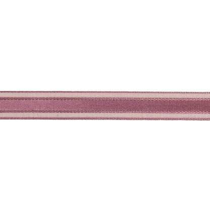 Amaranth Woven Ribbon with Sheer Organza Borders - 0.5" Detail
