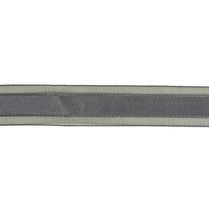 Folkstone Gray Woven Ribbon with Sheer Organza Borders - 0.75" Detail