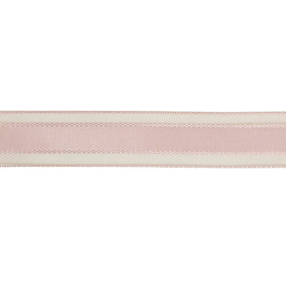 Pale Pink Woven Ribbon with Sheer Organza Borders - 0.75" Detail