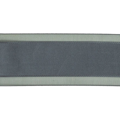 Folkstone Gray Woven Ribbon with Sheer Organza Borders - 1.5" Detail