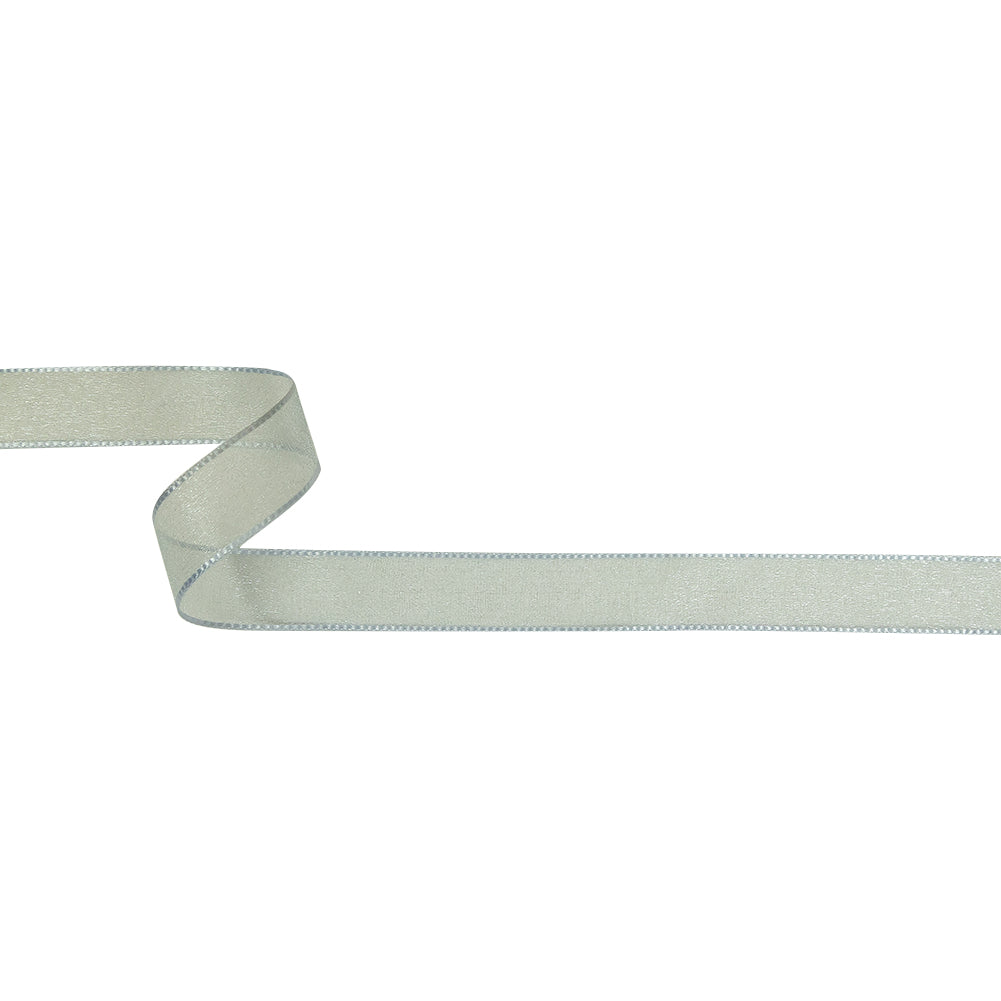 Pale Blue Shimmering Organza Ribbon with Woven Edges - 0.75"