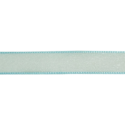 Sky Blue Shimmering Organza Ribbon with Woven Edges - 0.75" Detail