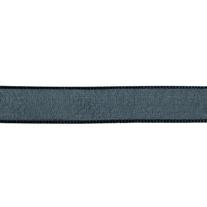 Navy Shimmering Organza Ribbon with Woven Edges - 0.75" Detail