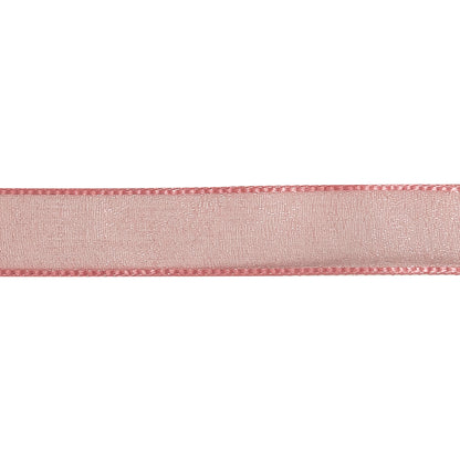 Bubblegum Shimmering Organza Ribbon with Woven Edges - 0.75" Detail