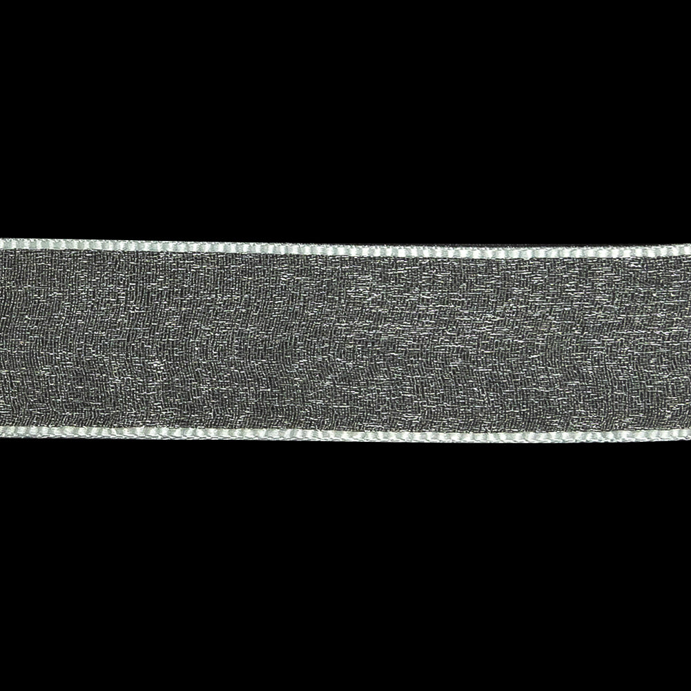 Pale Blue Shimmering Organza Ribbon with Woven Edges - 1.125" Detail
