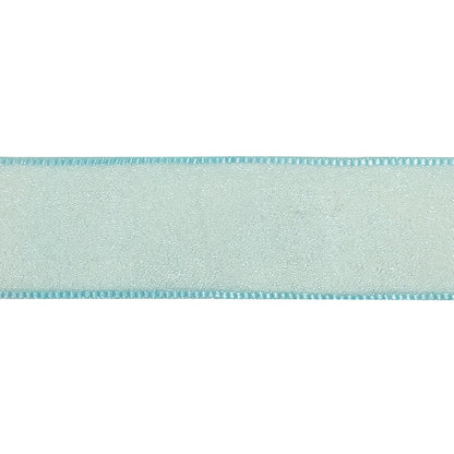 Sky Blue Shimmering Organza Ribbon with Woven Edges - 1.125" Detail