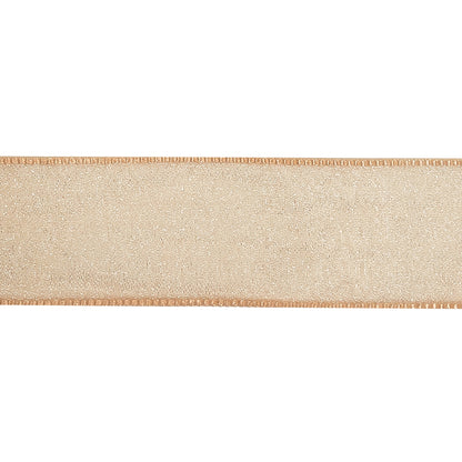 Peach Shimmering Organza Ribbon with Woven Edges - 1.125" Detail