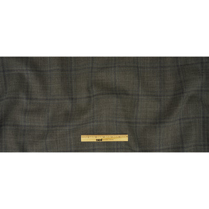 Italian Gray and Pale Blue Plaid Wool Suiting Full