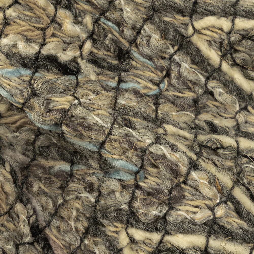 Gray, Beige and Oatmeal Zig Zag Cotton and Polyester Novelty Woven Detail