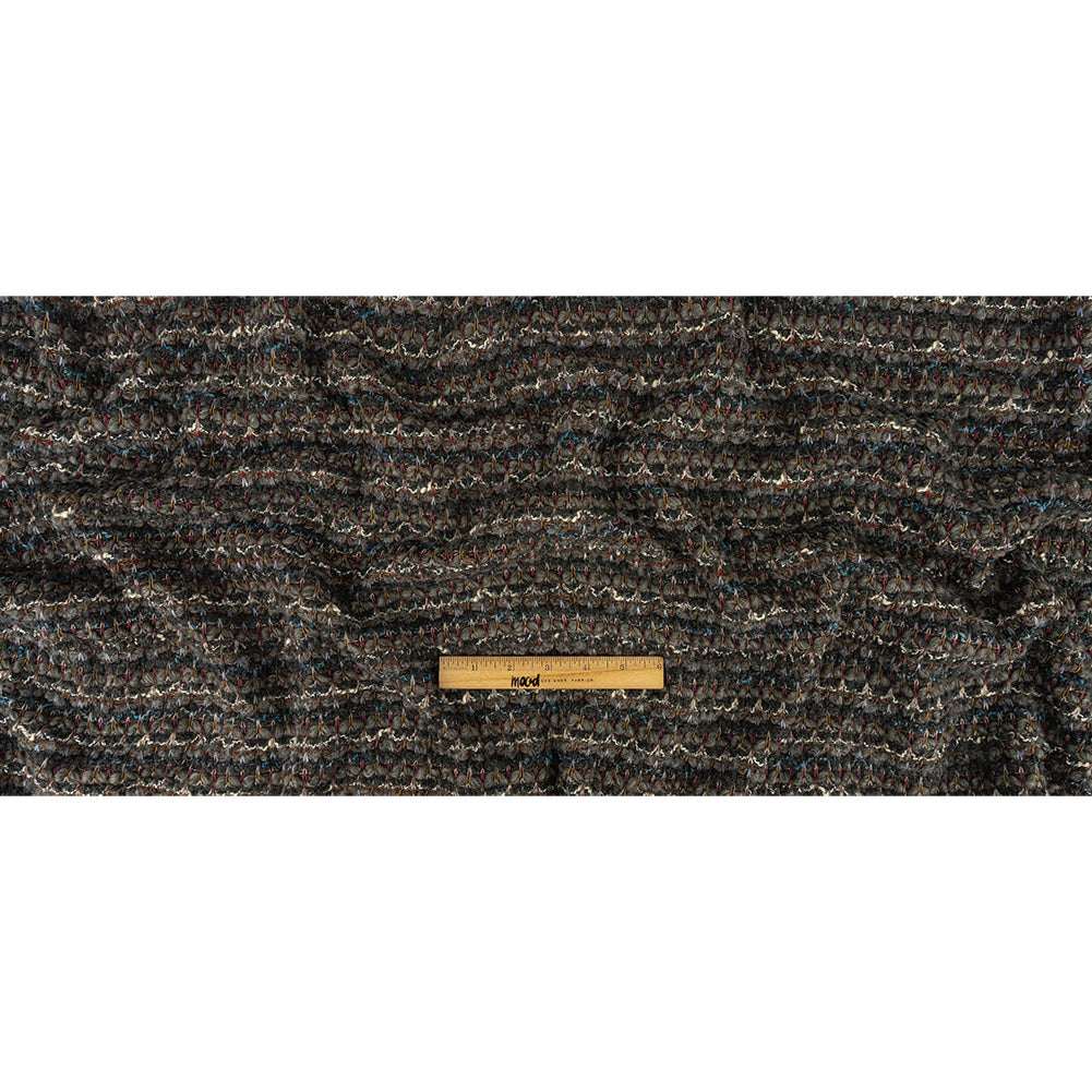 Raven, Gray and Multicolor Striped Chunky Wool Knit Full