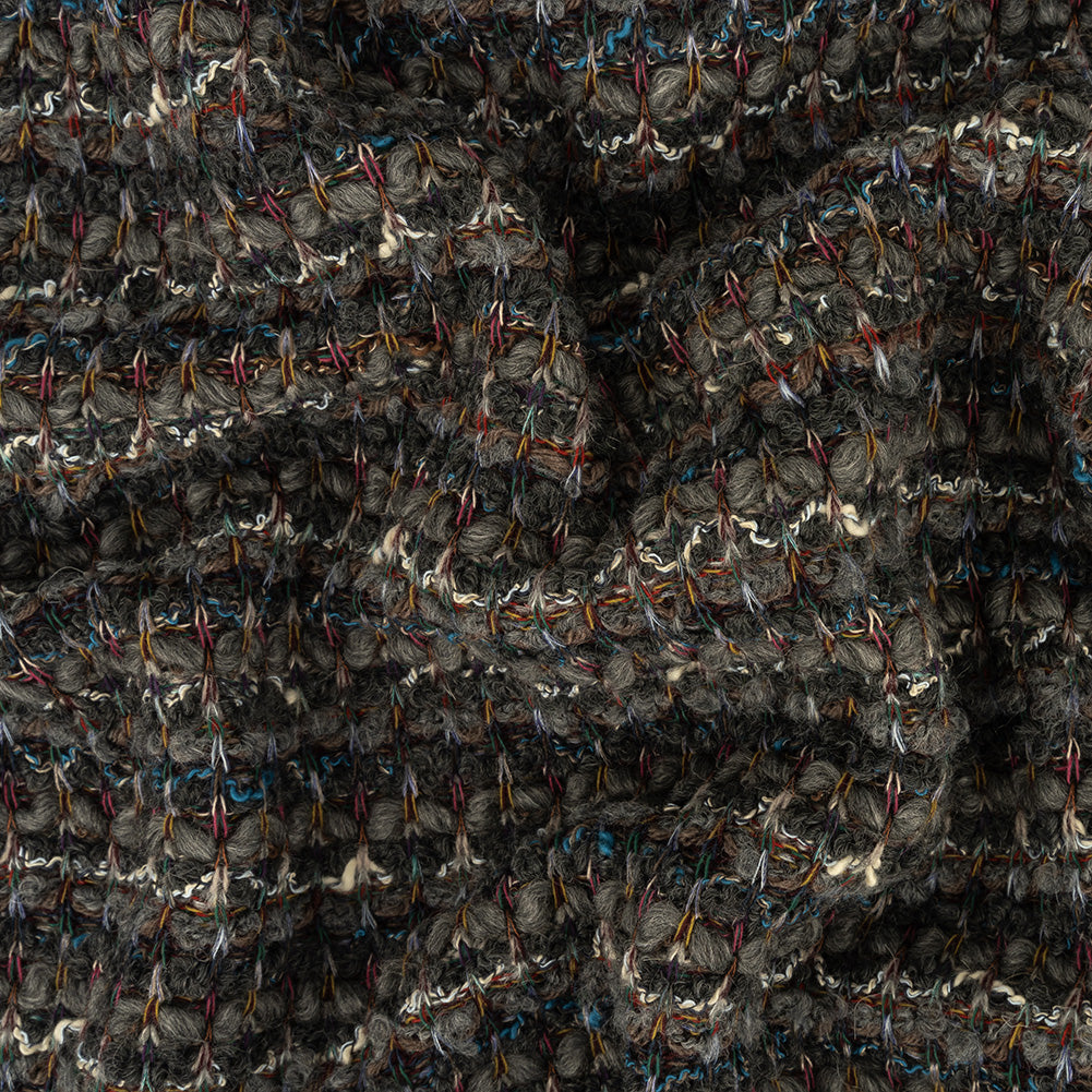 Raven, Gray and Multicolor Striped Chunky Wool Knit