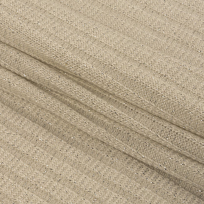 Italian White and Silver Metallic Stretch Rayon 5x3 Rib Knit Folded