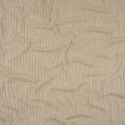 Italian White and Silver Metallic Stretch Rayon 5x3 Rib Knit