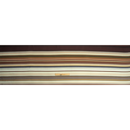Italian Seafoam, Russet and Capulet Olive Stripes Polyester Crepe de Chine Panel Full