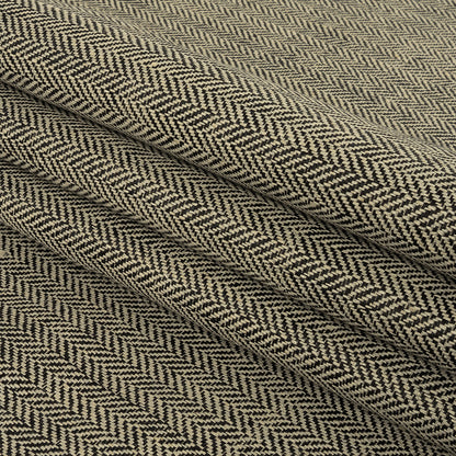 Tarmac and White Herringbone Linen Twill Folded