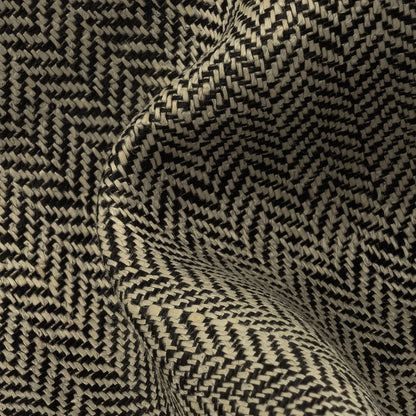 Tarmac and White Herringbone Linen Twill Detail
